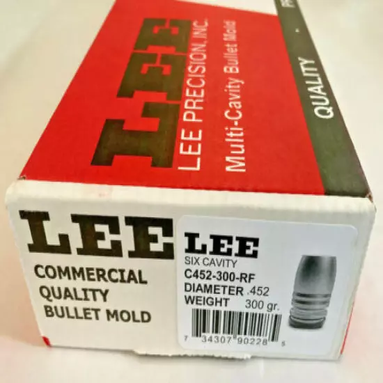 LEE 90228 6-CAVITY BULLET MOLD .452 DIAMETER 300 GRAIN C452-300-RF (INSURED)