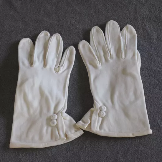 Ladies white button gloves