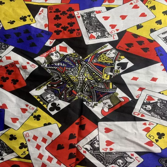 Vintage Springs House of Cards Poker Bandana Made in USA RN #14913 22"×22"