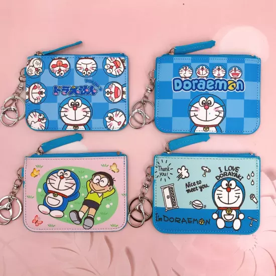 doraemon zip Card Holder Bag Keychain Coin Purse Card Holder Purses handbag