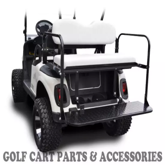 EZGO RXV Flip Seat Kit (2008 -UP) *OYSTER WHITE SEAT CUSHIONS* Rear Back Seat