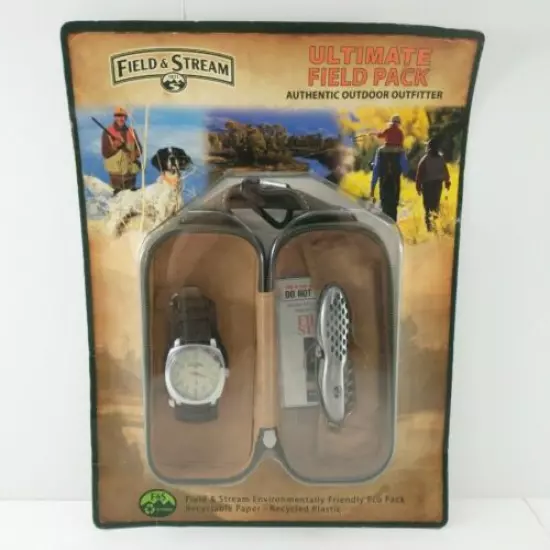 Vintage Field & Stream ULTIMATE OUTDOORS FIELD PACK Watch, Knife Multi-tool NEW!