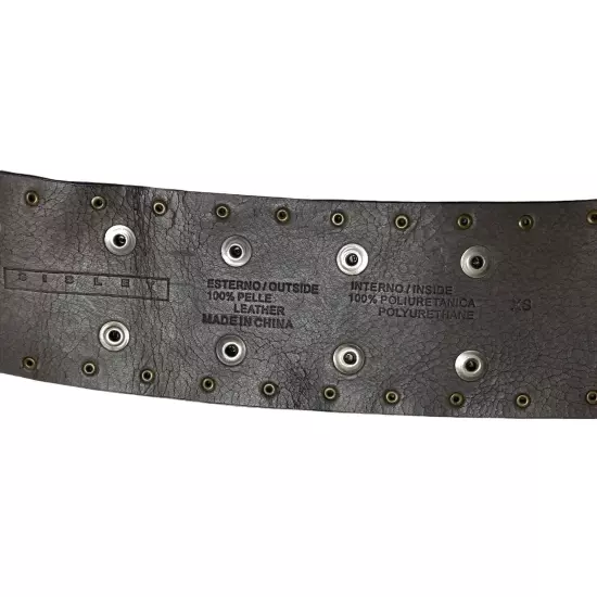 belt S brown suede SISLEY vintage 2.50" wide studded waist or hips