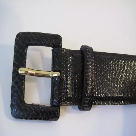 W. KLEINBERG KARUNG Black Snakeskin Women's Belt Size M