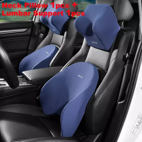 Car Headrest Lumbar Support Support Universal Cushion Memory Foam Back Support