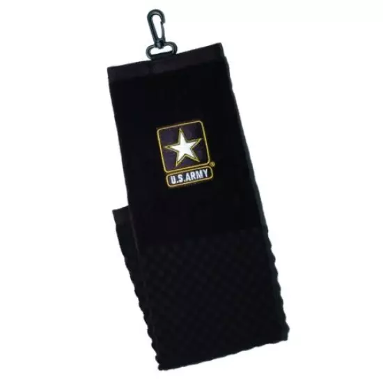 Military Embroidered Tri-fold Towel - US Army Golf Black