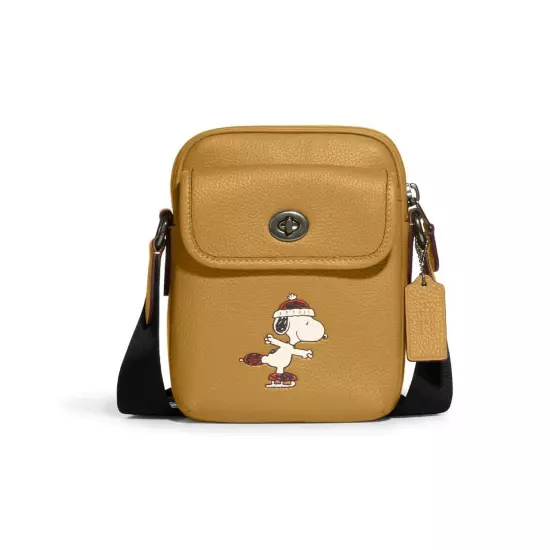 COACH X Peanuts Heritage Crossbody Bag With Snoopy Motif Flax Multi CE613