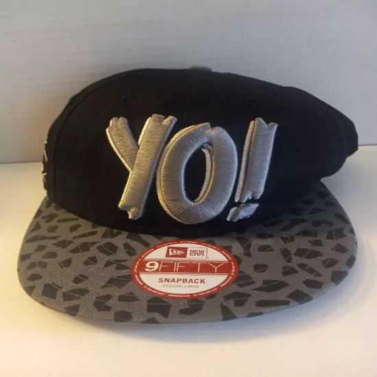 YO! MTV Snapback Hat Medium Large New Era Black Silver