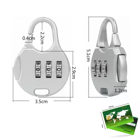 1Pcs Security Padlock Luggage Lock Travel Combination Suitcase Padlock Reset