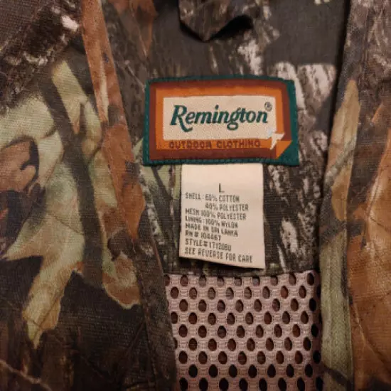 Remington Hunting/Fishing Vest with Mossy Oak Camo Men's Large