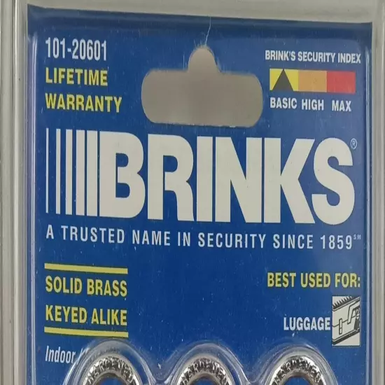 Brinks Luggage Locks 6 Pack 101-20601 TSA Approved Solid Brass a6-