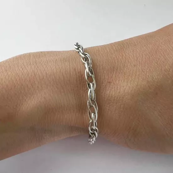 Vintage Ukraine Sterling Silver 925 Men's Women's Chain Bracelet Marked 4.5 gr