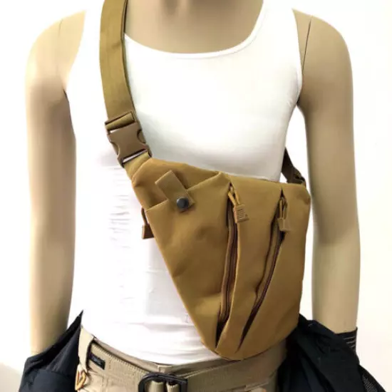 Men's Shoulder Bag Tactical Handgun Bag Holster Left Right Pack Chest Bag Mud