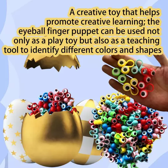 100 PCS Eye Finger Puppet Toy Set Wiggly Eyeball Rings for Kids Party