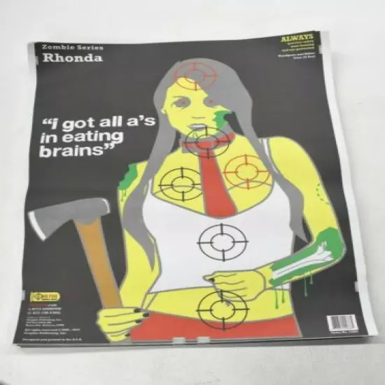 93 Piece Gun Fun Zombie Series Rhonda Shooting Target Paper from 25' Range