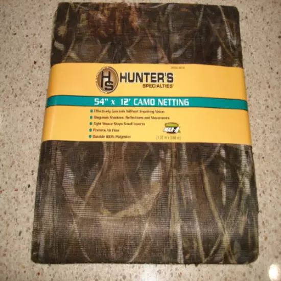 NEW Hunters Specialties 04129 Camo Netting Packaged 54"x12 Ft 