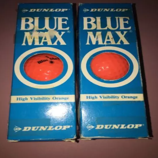 NIB Vintage Box of 6 Orange Blue Max Dunlop High Visibility Golf Balls