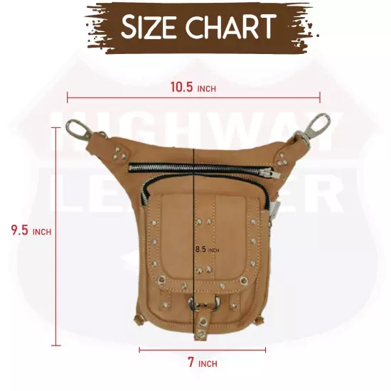 LEATHER Thigh Drop Leg Bag Gun Holster Bag Waist Bag Fanny Pack Messenger Bag 