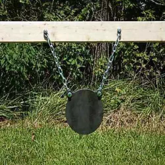 AR500 8 Inch Diameter Gong Target With Hanging Chain Kit - 3/8 Inch Thick AR500 