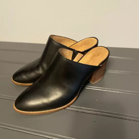 Madewell Womens Sz 7 Tan Black Leather Clogs