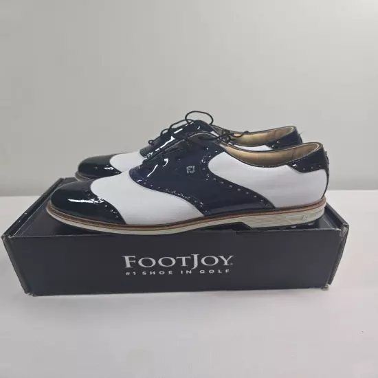 FootJoy Mens Dryjoys Premiere Series Golf Shoes Blue White Black 54323 Sz 10.5