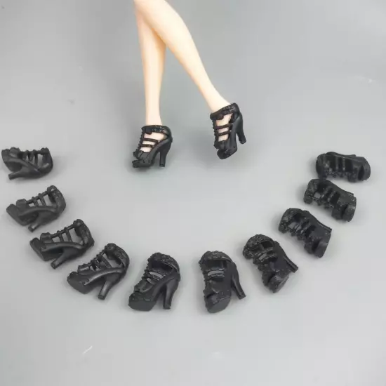 6pairs/lot High Heel Shoes 11.5"Doll Shoes Sandals Sneakers 1/6 Doll Accessories