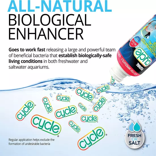 Cycle Biological Enhancer, Aquarium Water Treatment, 8.4 Oz., A8349