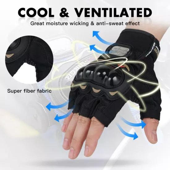 Motorcycle Half Finger Gloves Anti-fall Outdoor Sports Four Seasons Non-slip