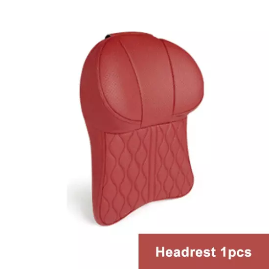 Car Leather Headrest Lumbar Support Car Neck Pillow Back Cushion Waist Support