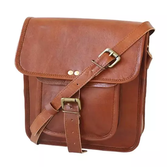 leather tablet bag 11 inch vintage messenger crossbody shoulder brown bag new