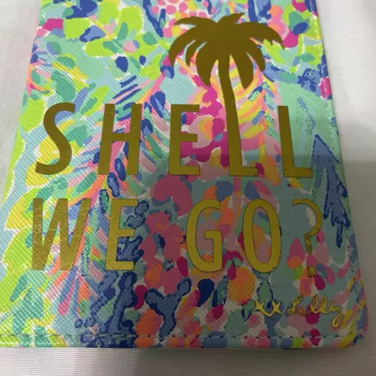 Lilly Pulitzer Shell We Go Passport Holder Designer Preppy Travel Wallet