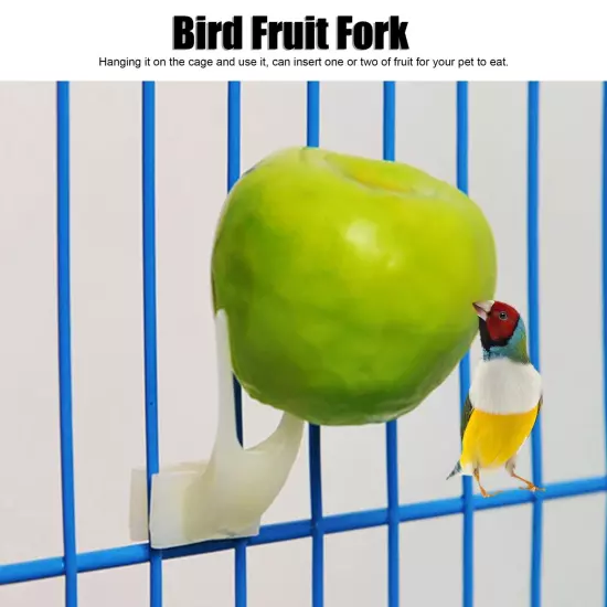 20 X Mini Bird Fruit Fork Plastic Bird Food Feeder Tool For Bird Hamster Cag JY