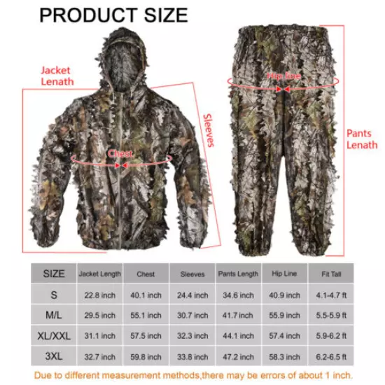 3D Hunting Bionic Ghillie Suit Camouflage Sniper Birdwatch Clothing for hunting