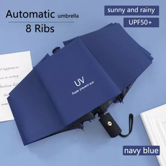 Automatic Umbrella Anti-UV Sun/Rain Windproof 3 Folding Compact Umbrella