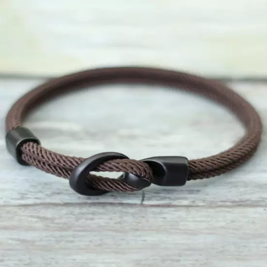 Pulsera de cuerda Náutica de doble capa para hombre accesorios de supervivencia