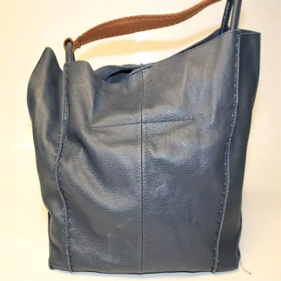 The Sak Los Feliz Large Tote Bag NWD Indigo Blue Unlined Leather Shoulder Purse