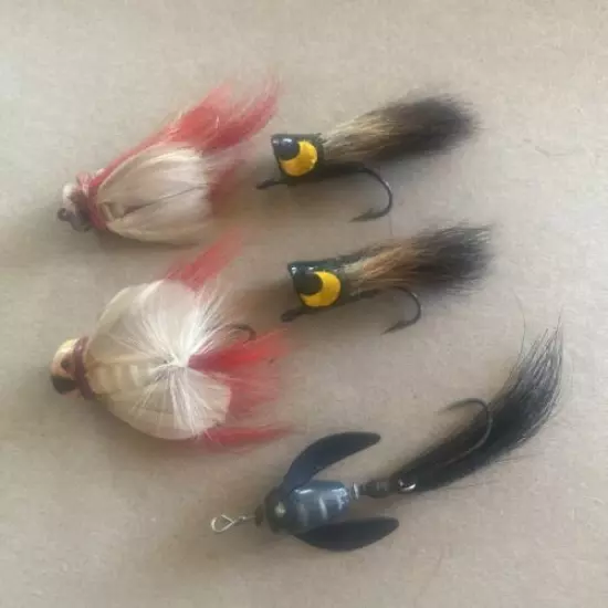 Vintage Heddon Bass Bug Flies Lot of 5