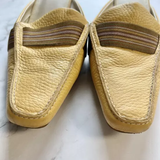 Vintage Hillard & Hanson 80s leather mustered yellow mules Women’s Size 8.5