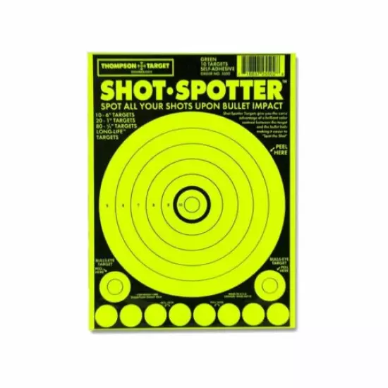 Shot Spotter Green - Adhesive Shooting Targets - 6"x9"