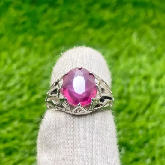 Natural BURMA RUBY Unisex Ring Real Burmese Ruby Ring 925 Sterling Silver Ring