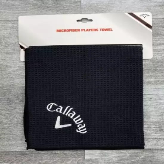 Callaway Microfiber Players Towel Black 30” by 20” New Loop Attachment