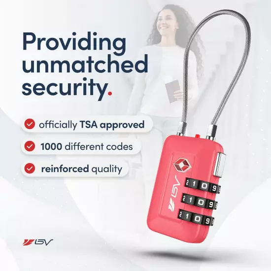 TSA Approved Luggage Travel Lock, Set-Your-Own Combination Lock for School Gym L