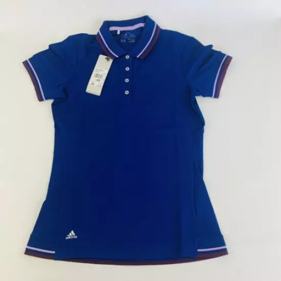 Adidas Ladies Pique Short Sleeve Golf Polo Womens Mystery Ink Shirt Size XS New 