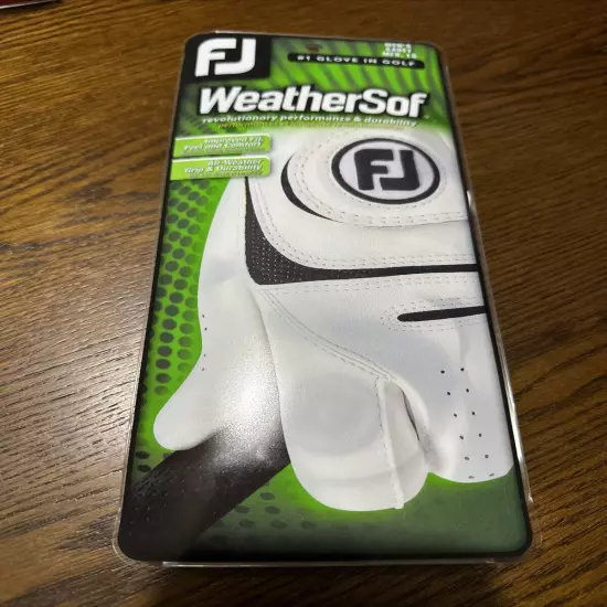 FootJoy WeatherSof 66147E-401-ML Golf Glove Men's Cadet M/L White Left Hand NEW