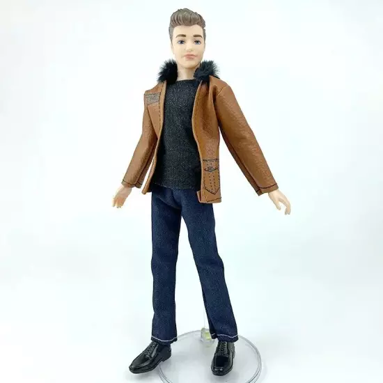 1set 1/6 Male Doll Clothes Brown Leather Coat Black Pants Shoes For 12" Doll Boy