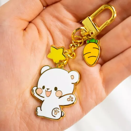 milkmochabear Milk and Mocha Enamel and Figurine Keychain [Choose Variation] NEW