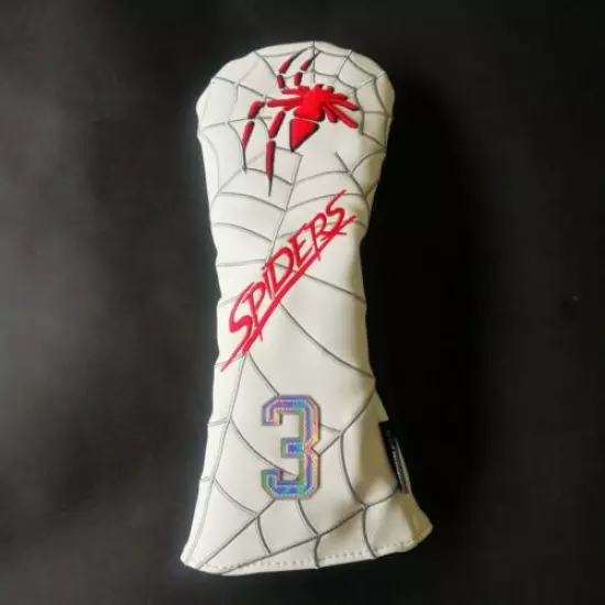 White Spider Embroidery Golf Club 3 5 Fairway Wood Head Cover For Odyssey