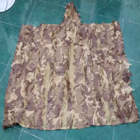 3D Hunting Tactical Camouflage Poncho Cloak Tree Leaves Desert Camo Ghillie Suit