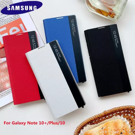 Official Original Samsung Note 10/10+ Smart View Cover Mirror Flip Leather Case