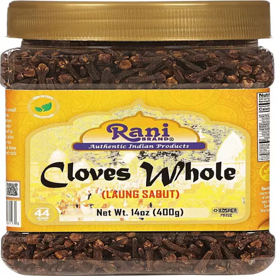 Rani Cloves Whole (Laung) 14oz (400g) Bulk PET Jar